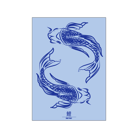 Koi, Blue — Art print by FritFelt from Poster & Frame