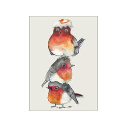 Fugle røde med æg — Art print by Svenningsen Møller Design from Poster & Frame