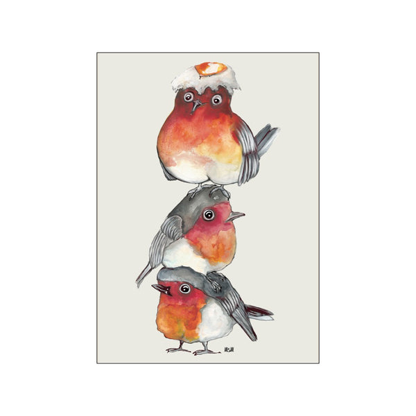 Fugle røde med æg — Art print by Svenningsen Møller Design from Poster & Frame