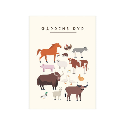 Gårdens dyr – Børneplakat — Art print by Citatplakat from Poster & Frame