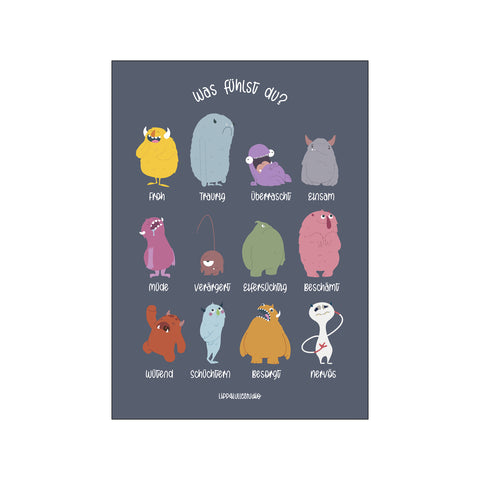 Die zwölf emotionen - grau — Art print by Lippalulle Studio from Poster & Frame