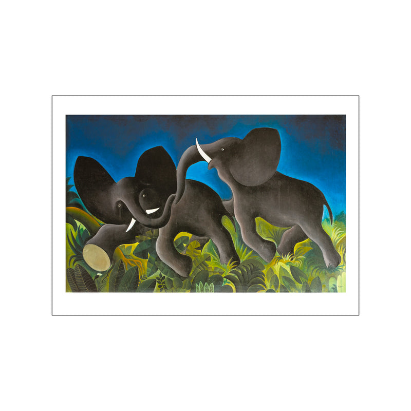 To legende elefanter — Art print by Hans Scherfig from Poster & Frame