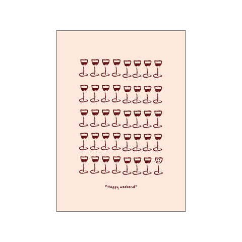 Happyweekend Nude/Bordeaux — Art print by Life of van Dijk from Poster & Frame