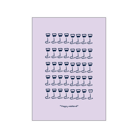 Happyweekend Purple/Navy — Art print by Life of van Dijk from Poster & Frame