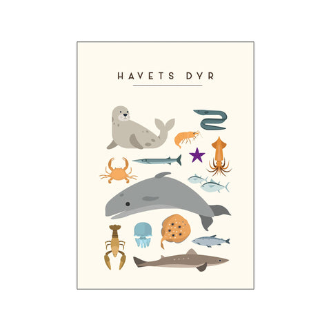 Havets dyr – Børneplakat — Art print by Citatplakat from Poster & Frame