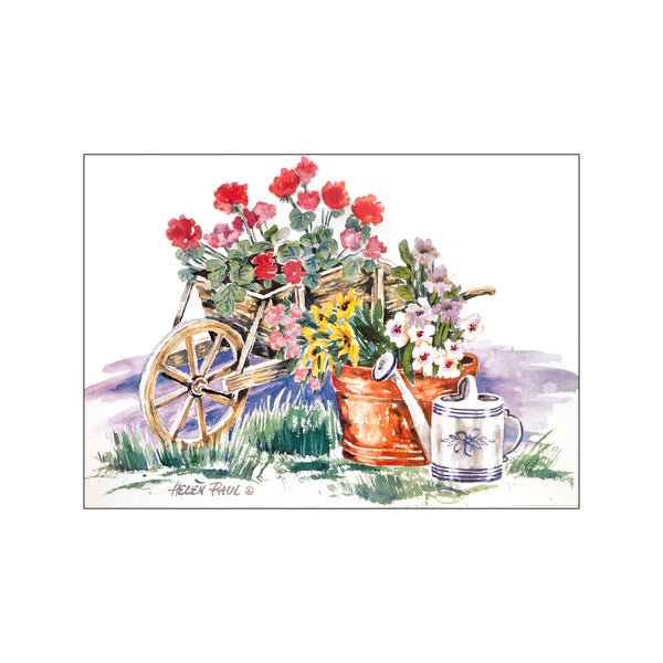 Tending the garden - Watercolor Flowers — Art print by Helen Paul from Poster & Frame