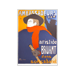 Ambassadeurs aristide bruant dans son cabaret — Art print by Henri Toulouse-Lautrec from Poster & Frame