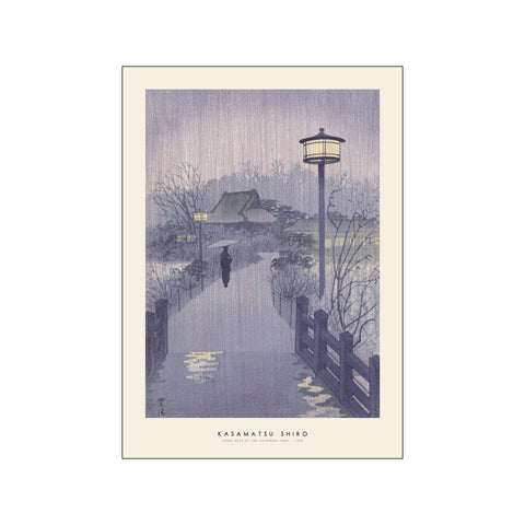 Kasamatsu Shiro - Night Rain at Shinobazu Pond