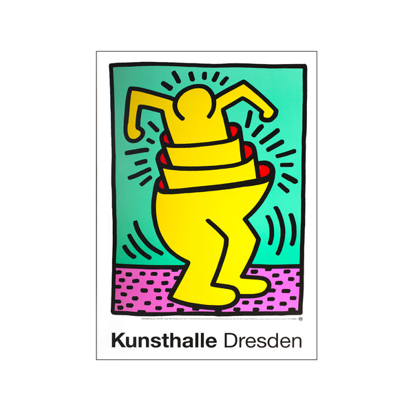 Vintage Exhibition Offset Lithnograph - Untitled 1989 - Kunsthalle Dresden — Art print by Keith Haring from Poster & Frame