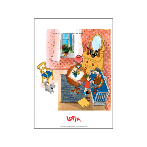 Knitting with Grandma - Lotta — Art print by Astrid Lindgren from Poster & Frame