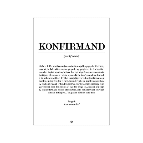 Konfirmand - Definition — Art print by Definition from Poster & Frame