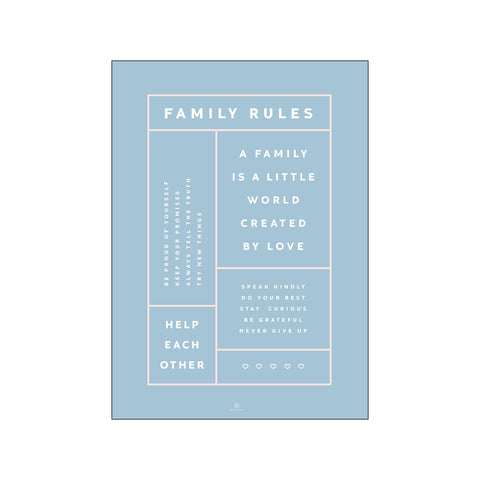 Kragh Family Rules - Blue — Art print by Poster Family from Poster & Frame