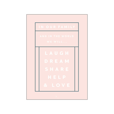 Kragh In Our Family - Pink — Art print by Poster Family from Poster & Frame