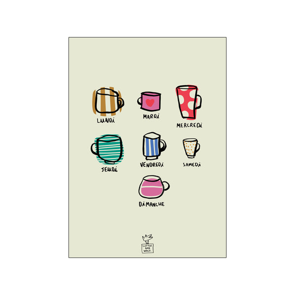 Weekly cups — Art print by Little Bad Wolf from Poster & Frame