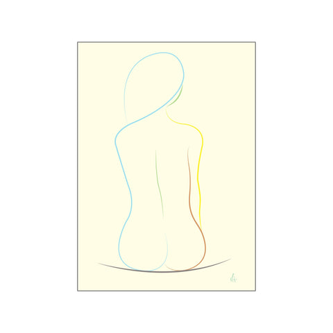 One Line Silhouette Blue Tones — Art print by Mette Handberg from Poster & Frame