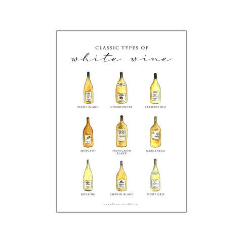 Classic Whites Wine — Art print by Nicoline Victoria from Poster & Frame