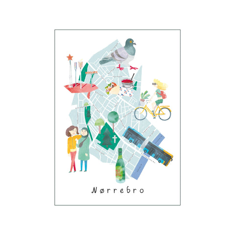 Nørrebro Kort — Art print by Line Malling Schmidt from Poster & Frame