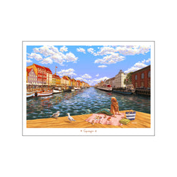 Copenhagen - Nyhavn with Mermaid — Art print by Leilani from Poster & Frame