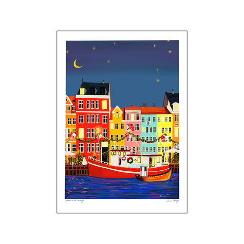 Nyhavn Winter Evening — Art print by Emma Forsberg from Poster & Frame