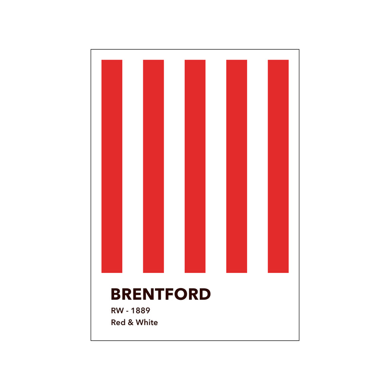 BRENTFORD - RED & WHITE — Art print by Olé Olé from Poster & Frame