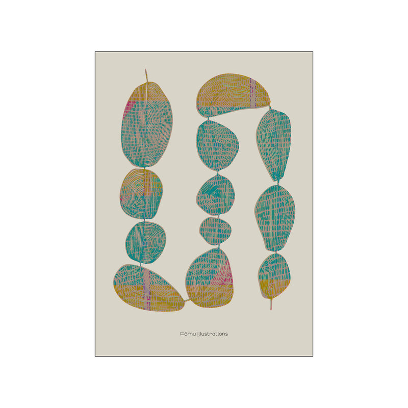 Perler på snor, grøn — Art print by Fōmu illustrations from Poster & Frame
