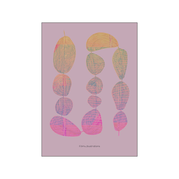 Perler på snor, lilla — Art print by Fōmu illustrations from Poster & Frame