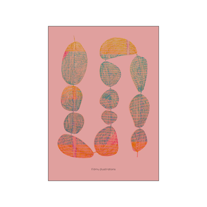 Perler på snor, orange — Art print by Fōmu illustrations from Poster & Frame