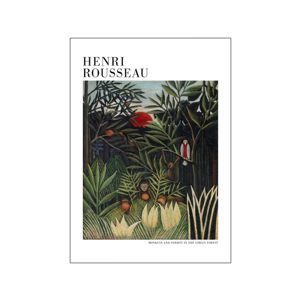 Monkeys And Parrot In The Virgin Forest — Art print by Henri Rousseau from Poster & Frame