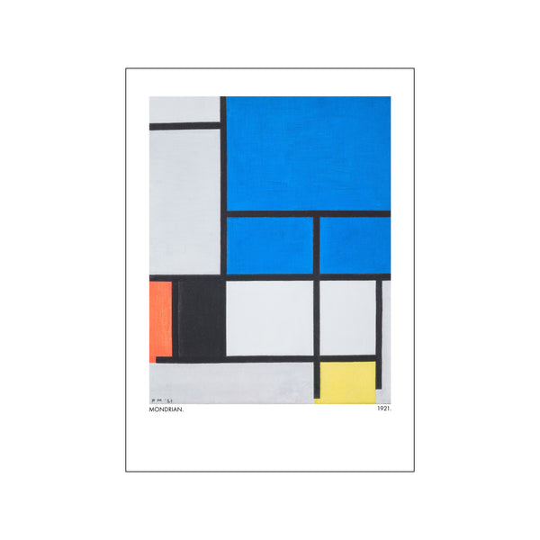 Composition with Large Blue Plane, Red, Black, Yellow, and Gray 1921 — Art print by Piet Mondrian from Poster & Frame