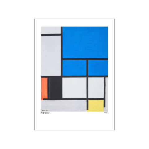 Composition with Large Blue Plane, Red, Black, Yellow, and Gray 1921 — Art print by Piet Mondrian from Poster & Frame