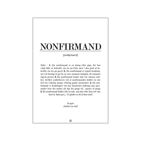 Nonfirmand - Definition — Art print by Definition from Poster & Frame