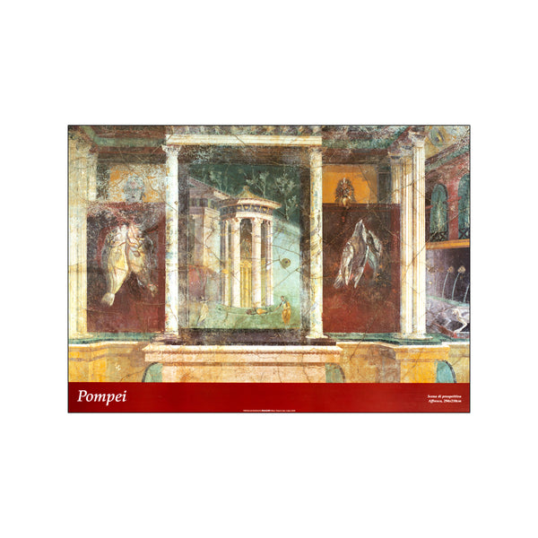 Pompei Wall Painting: Entrance to a sanctuary with tholos — Art print by Posterland from Poster & Frame