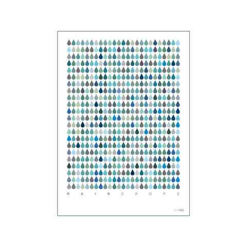 Raindrops Blue — Art print by Min Streg from Poster & Frame