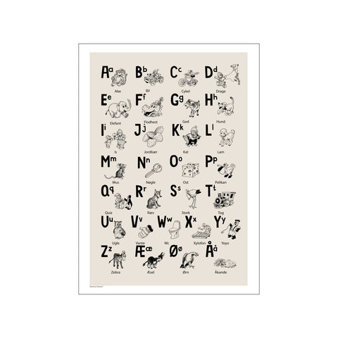 Alfabet - Beige — Art print by Rasmus Klump from Poster & Frame