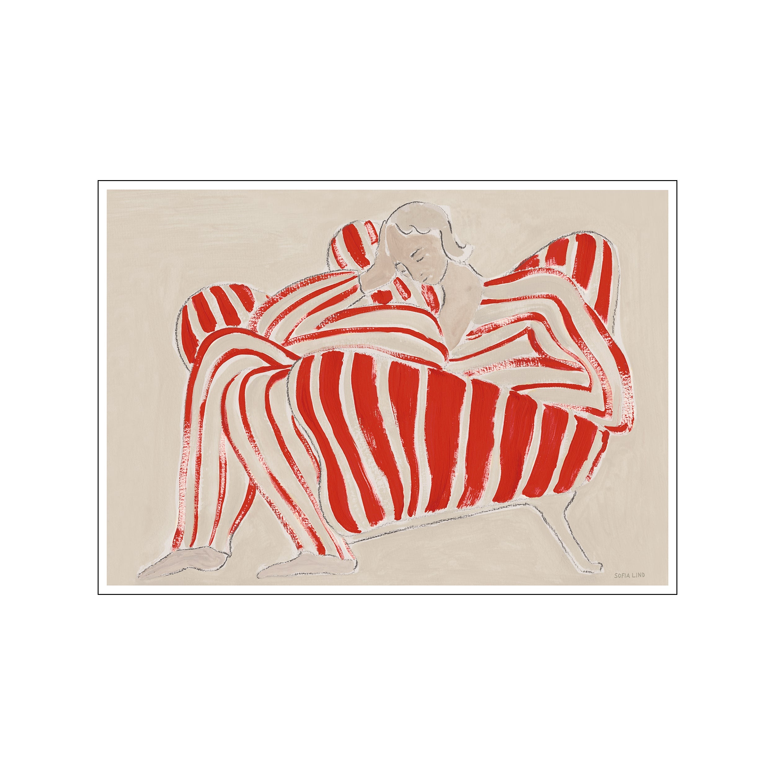 Sofia Lind Red Chair 50×70 Red Chair – Poster & Frame Art Group