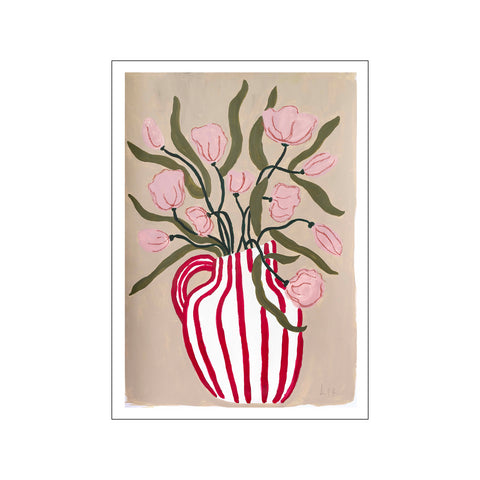 Red stripe vase — Art print by Camilla Bergqvist from Poster & Frame