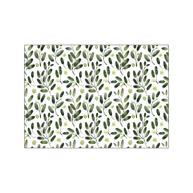 Lisa watercolor seeded eucalyptus pattern — Art print by Rosana Laiz Blursbyai from Poster & Frame