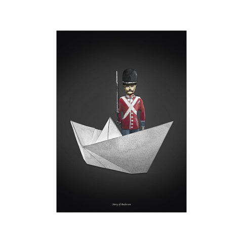 Den Standhaftige Tindsoldat - Hvid/Sort Baggrund — Art print by Story of Andersen from Poster & Frame