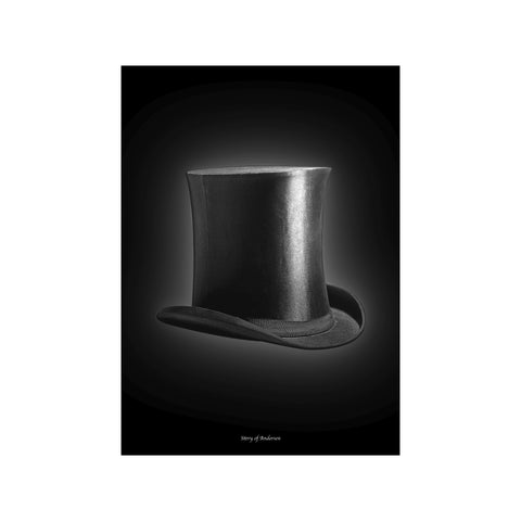 H.C. Andersens Hat - Hvid/Sort Baggrund — Art print by Story of Andersen from Poster & Frame