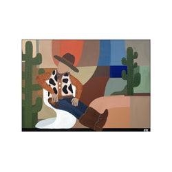 Cowboy in the sunset — Art print by Sascha Kampff from Poster & Frame