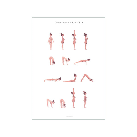 Sun Salutation A Woman Pink — Art print by Yoga Prints from Poster & Frame