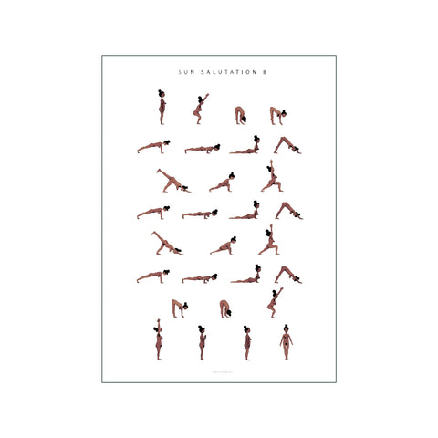 Sun Salutation B Woman Brown — Art print by Yoga Prints from Poster & Frame