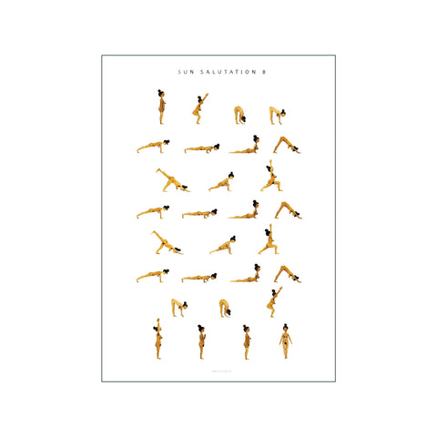 Sun Salutation B Woman Golden — Art print by Yoga Prints from Poster & Frame