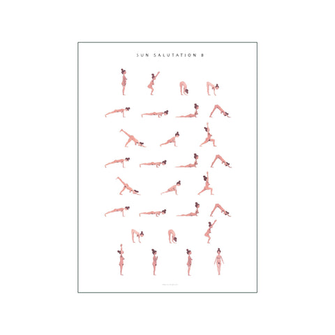 Sun Salutation B Woman Pink — Art print by Yoga Prints from Poster & Frame