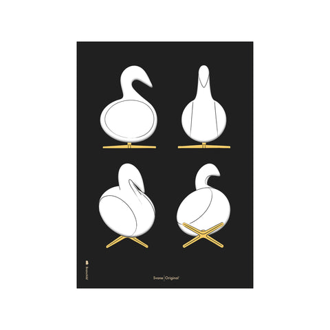 Svane Designskitse 4stk Sort — Art print by Brainchild from Poster & Frame