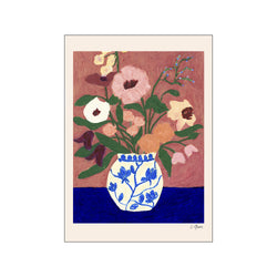 Flowers on Blue Table — Art print by The Poster Club x Carla Llanos from Poster & Frame