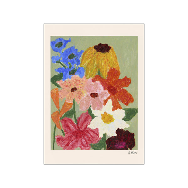 Flowers on Sage Green — Art print by The Poster Club x Carla Llanos from Poster & Frame