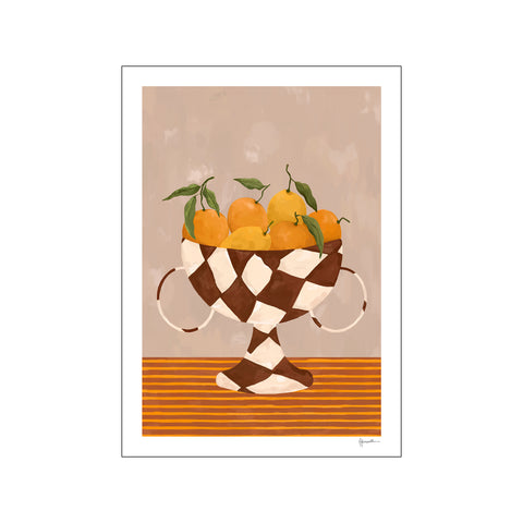 Lemons & Oranges in Checkered Vase