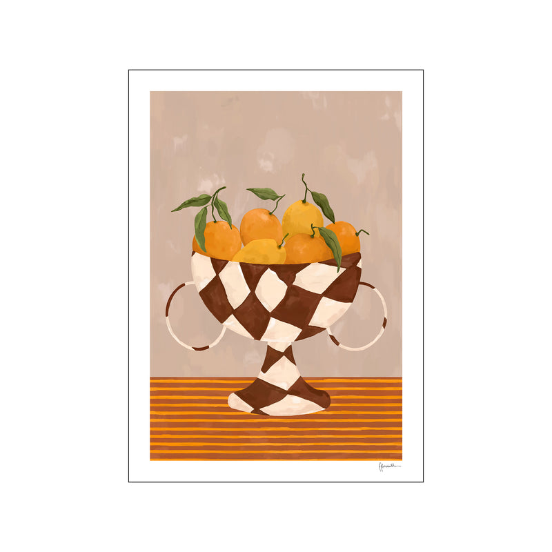 Lemons & Oranges in Checkered Vase — Art print by The Poster Club x Frankie Penwill from Poster & Frame