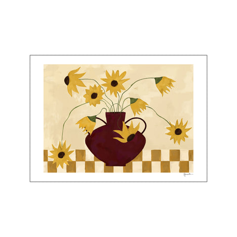 Sunflowers in Burgundy Vase